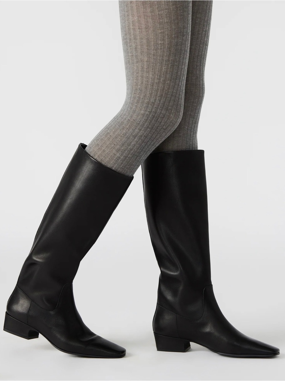 Steven Madden Classic Black Women's Leather Boots - 6.5 - Gwyneth